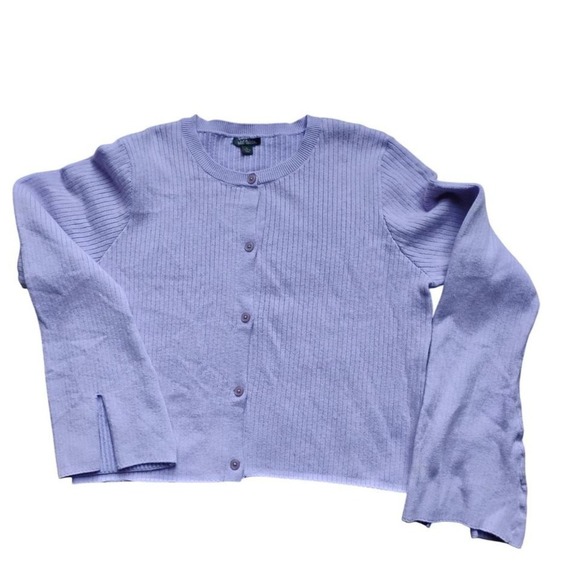 Wild Fable Lavender Cardigan Bell Sleeves Cropped Knit Button Front Sweater XL - Picture 1 of 5